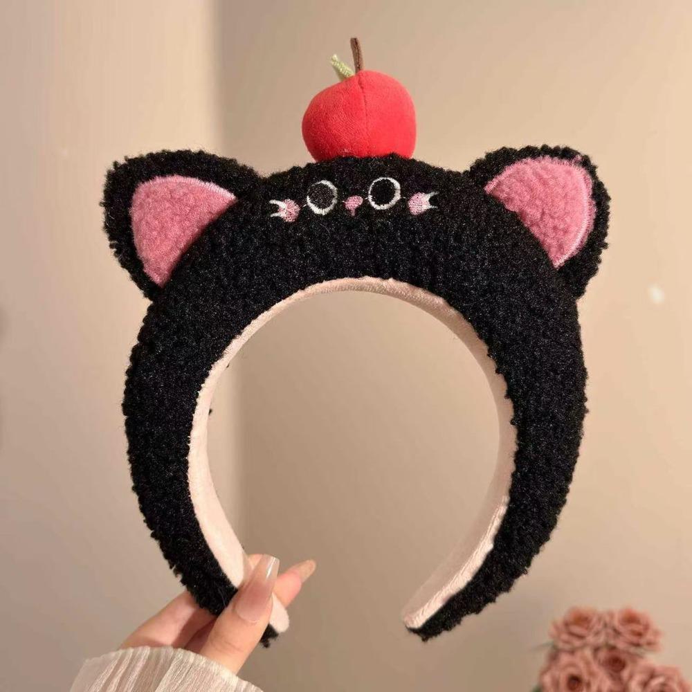 Puppy Ear Cartoon Headband Dog Face Wash Headband Sweet Fluffy Plush Headband  Daily