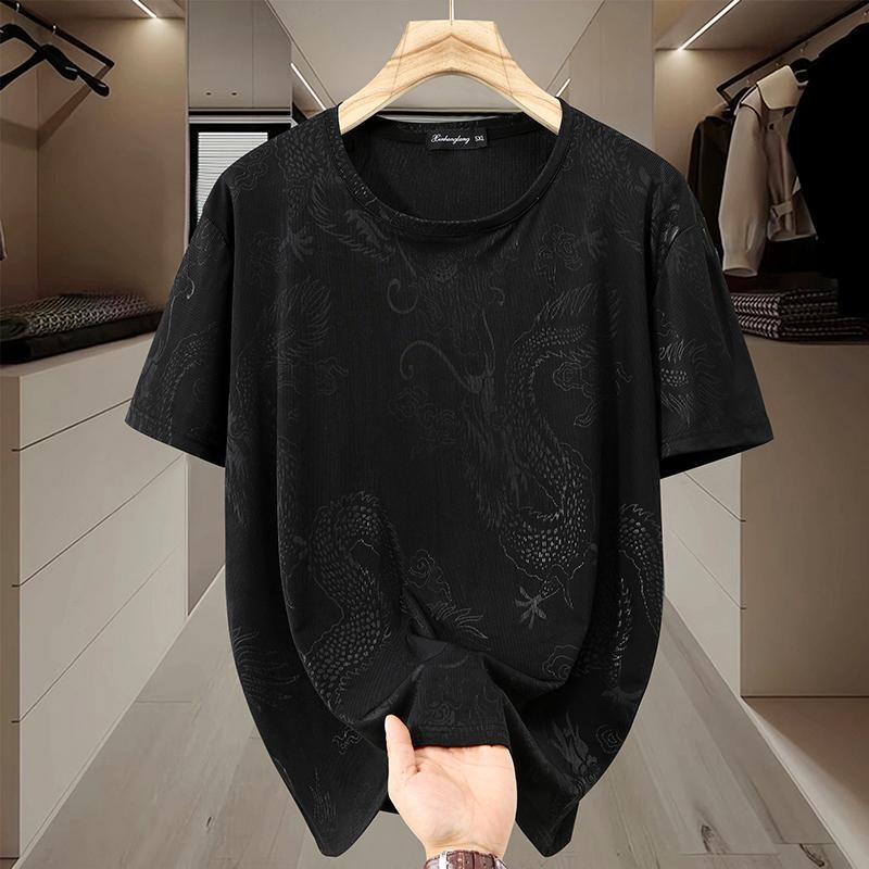 

Большие размеры 5XL-13XL, свободная футболка для мужчин, летние топы, модная футболка с коротким рукавом, летняя мужская одежда 13XL(170kg-180kg) чёрный