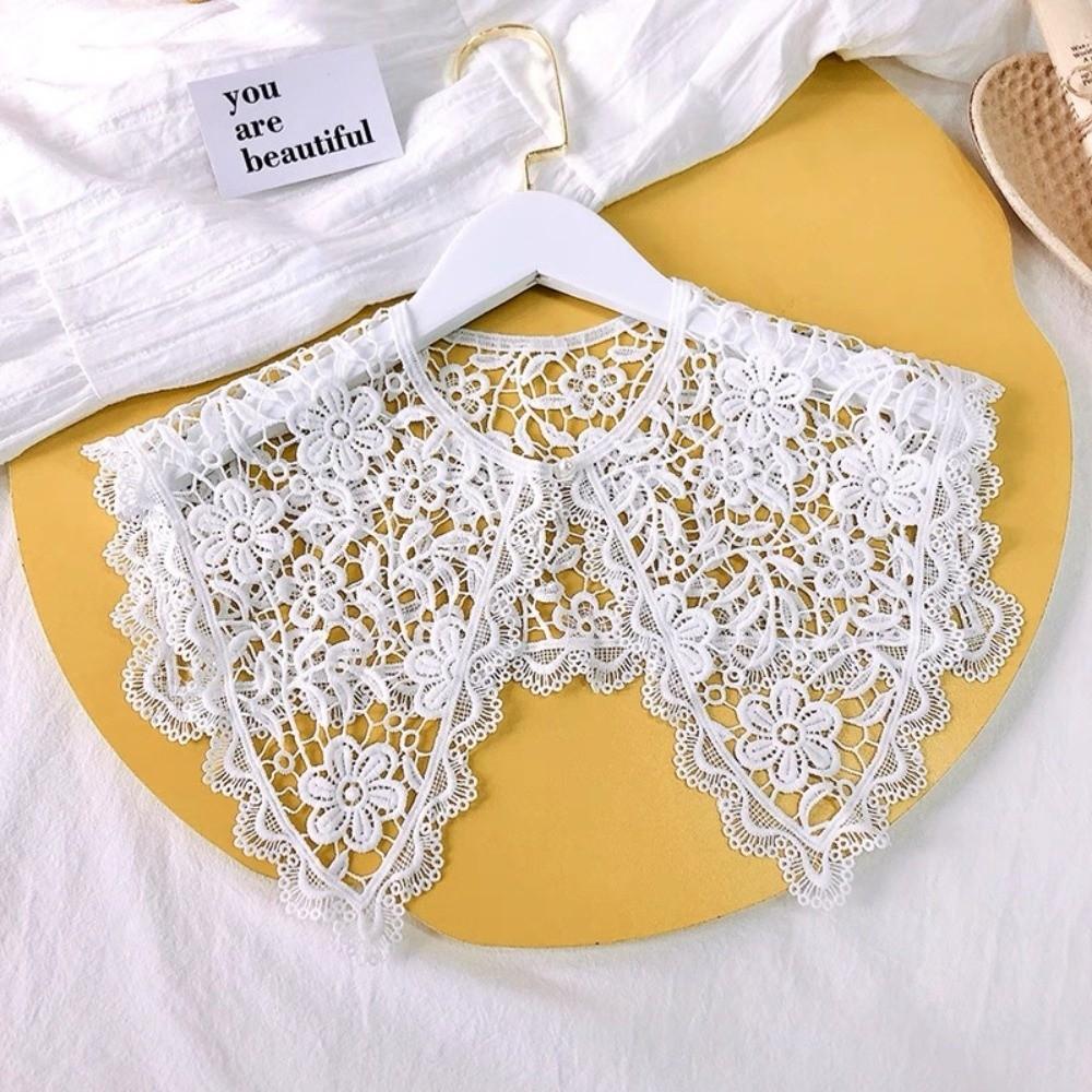 Knitted Hollow Out False Collar Mesh Blouse Shoulders Fake Collar  Summer