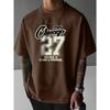 Print Men's Short Sleeve Round Collar Street Style T-shirt for Summer & Spring