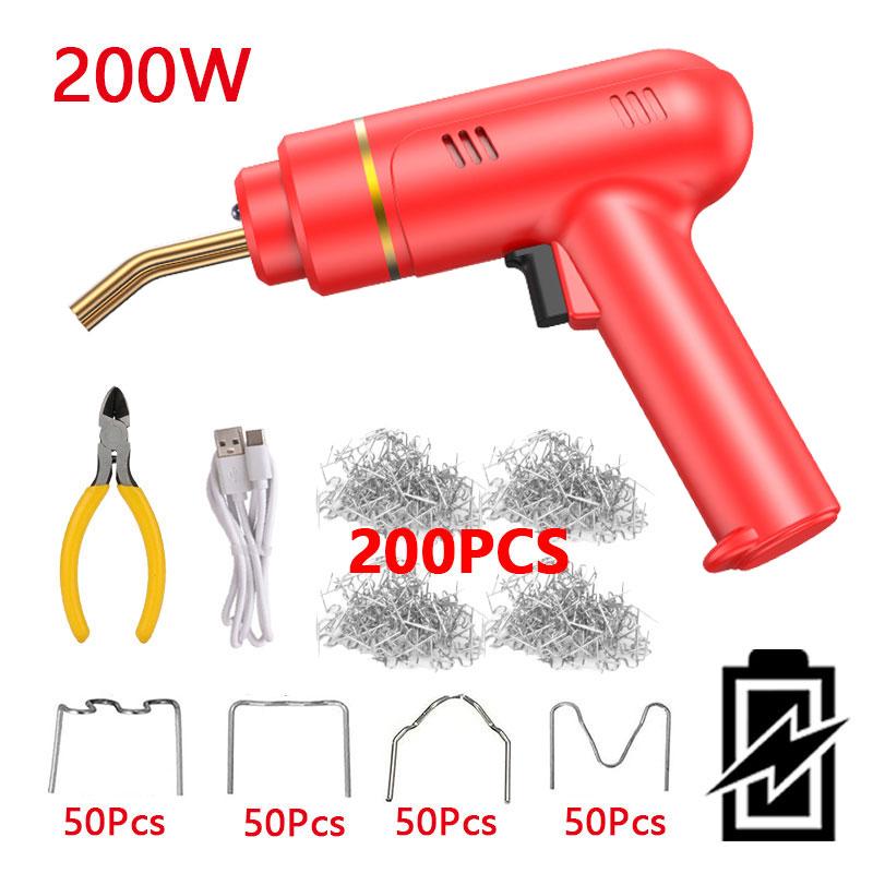 

200/1000 шт. Горячий пластиковый сварочный пистолет 200 Вт Горячий сварочный гвоздь комплект Портативный беспроводной USB зарядка для большинства пластиковых ремонтных автомобильных бамперов