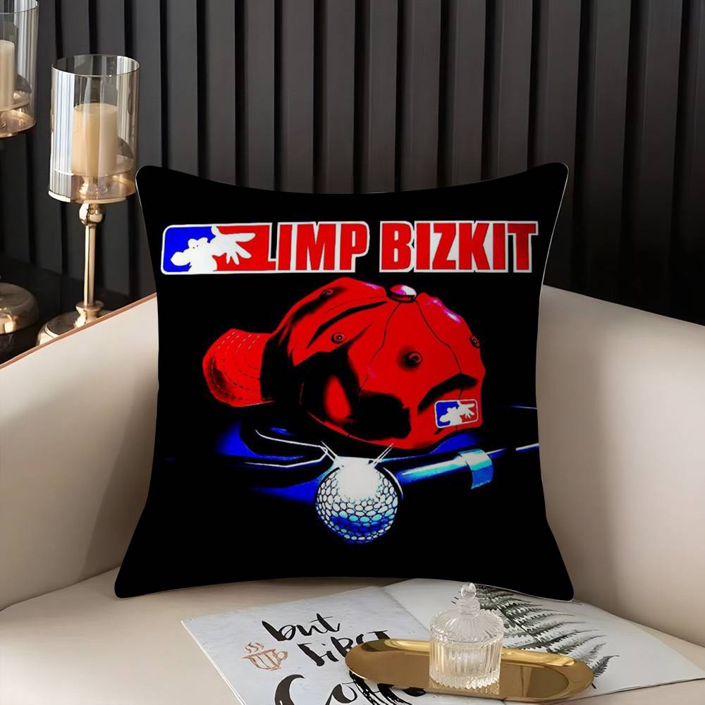 L-Limp Bizkit Music Pillow Case Home Dorm Chair Back Short Plush Double-sided Printing Office Nap Time Cushion Cover