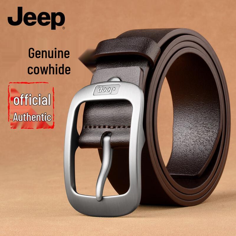 JEEP Men s Genuine Leather Pin Buckle Belt 110-115cm
