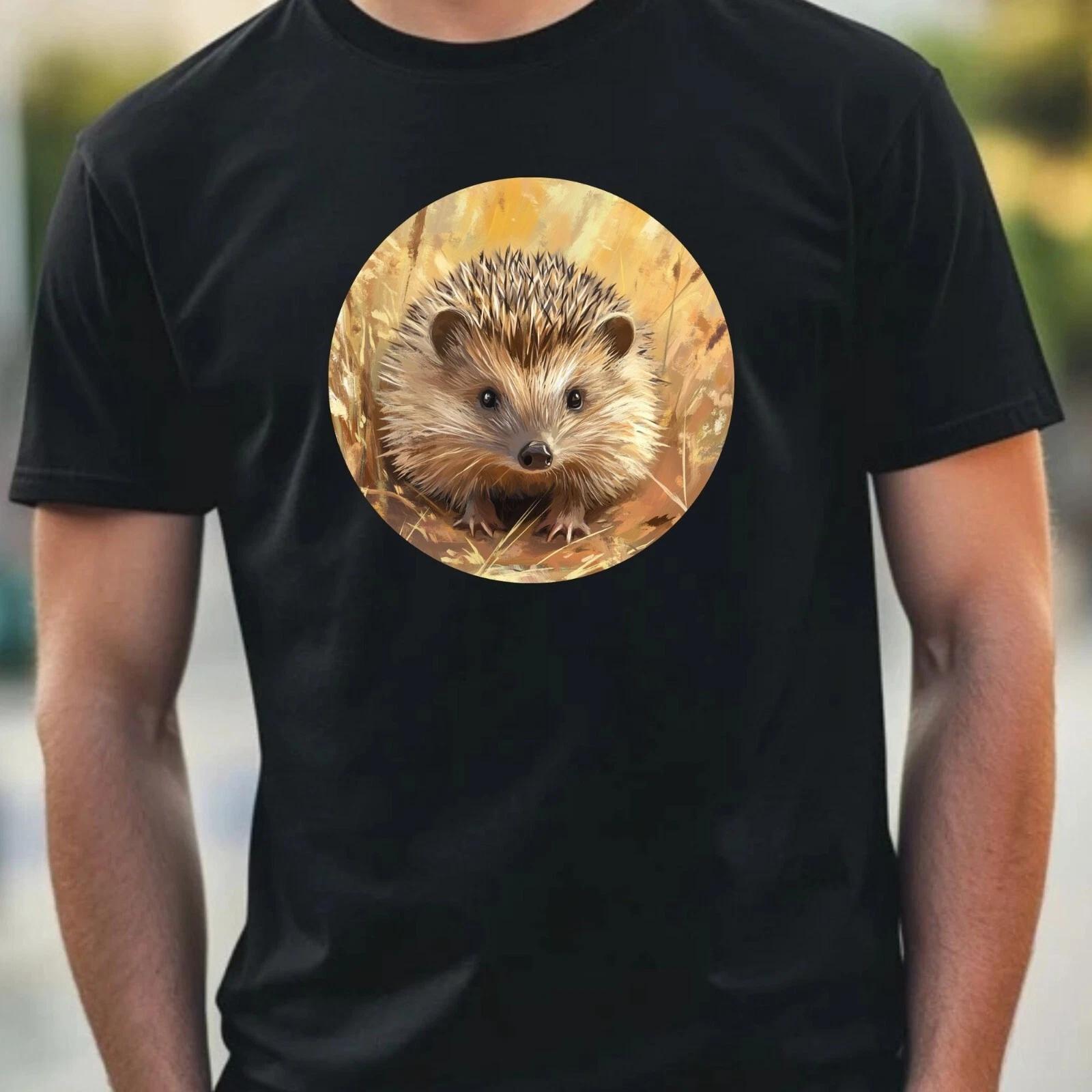 T-Shirt Herren Igel Portrait Motiv Baumwolle Größe XS bis 5XL XS