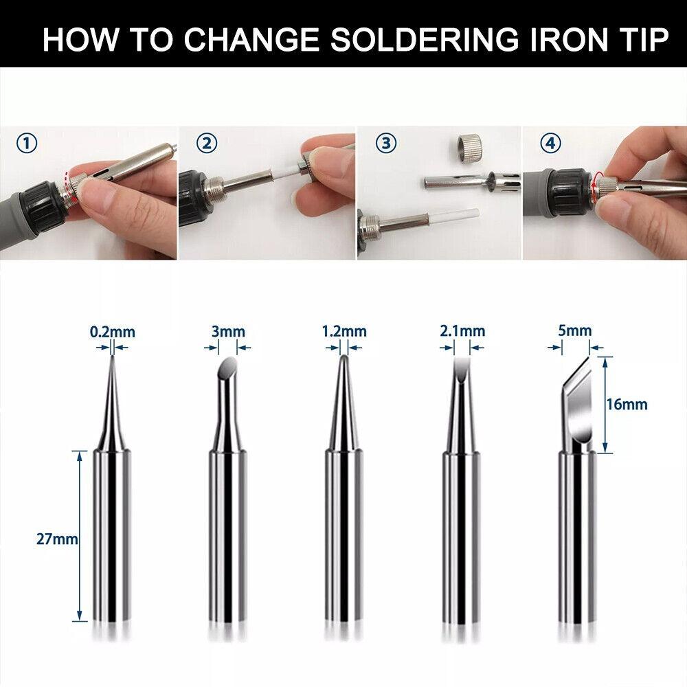 90W Soldering Iron Kit Temp Adjustment Electronic Iron Portable Solder Tool
