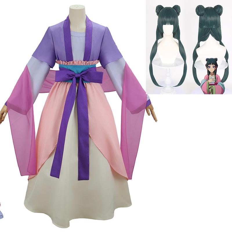 Anime Maomao Cosplay Costume Dress Wig The Apothecary Diaries Purple Pink Dress Kusuriya No Hitorigoto Halloween Costume Suits