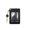Retractable Work Badge Reel PU Leather Student Card Sleeve Compact ID Card Holder  Work Use