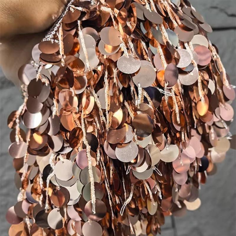 

18cm Wide Colorful Sequin Tassel Lace Trim Mesh Tulle Fabric for DIY Crafts Dance Latin Dance Dress Designer Garment Accessories 200x18cm