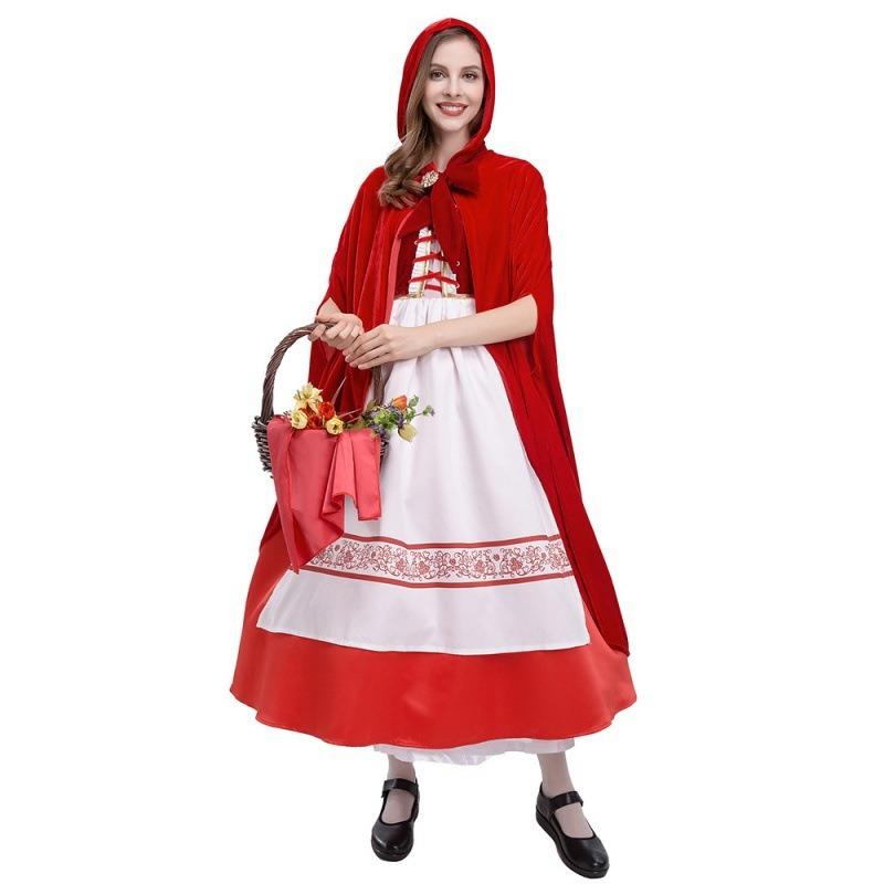 Halloween, Adult Little Red Riding Hood Christmas Party Princess Masquerade Costume, Little Red Riding Hood Dress