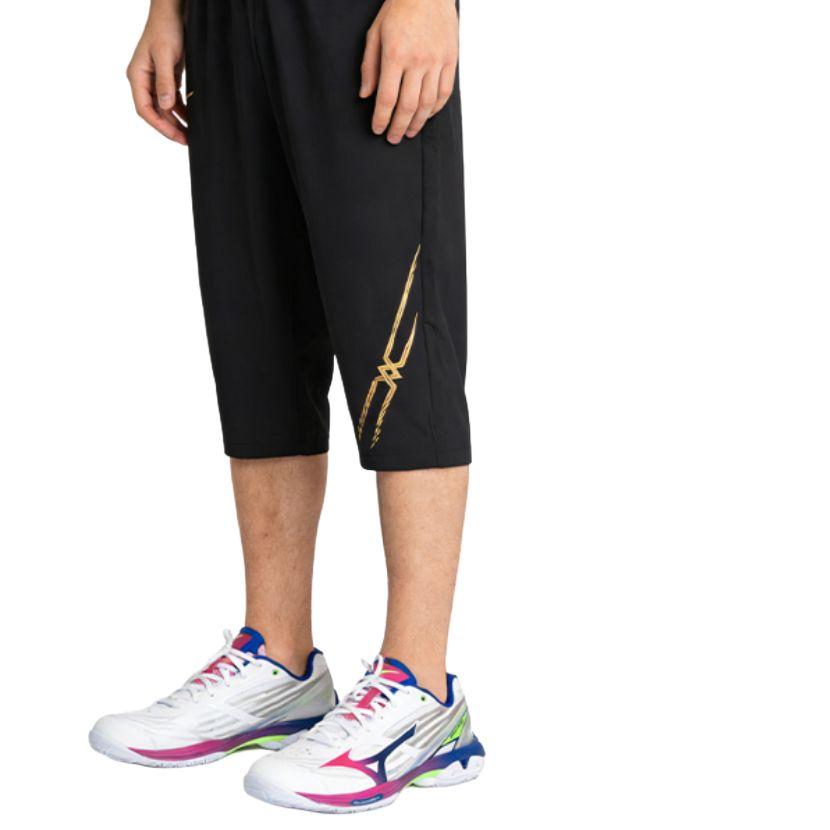 Mizuno Lightweight Breathable Comfortable Sports Simple Versatile Fashion Training Pants Three-Quarter Shorts Unisex Shorts Black P2CF41Z109