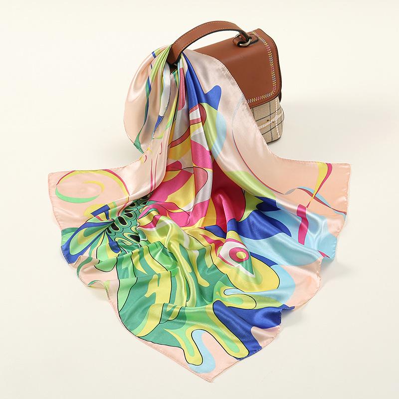 New Imitation Silk Versatile Square Scarf Decorative Commuter Career Scarf Women's Fashion Printed Scarf