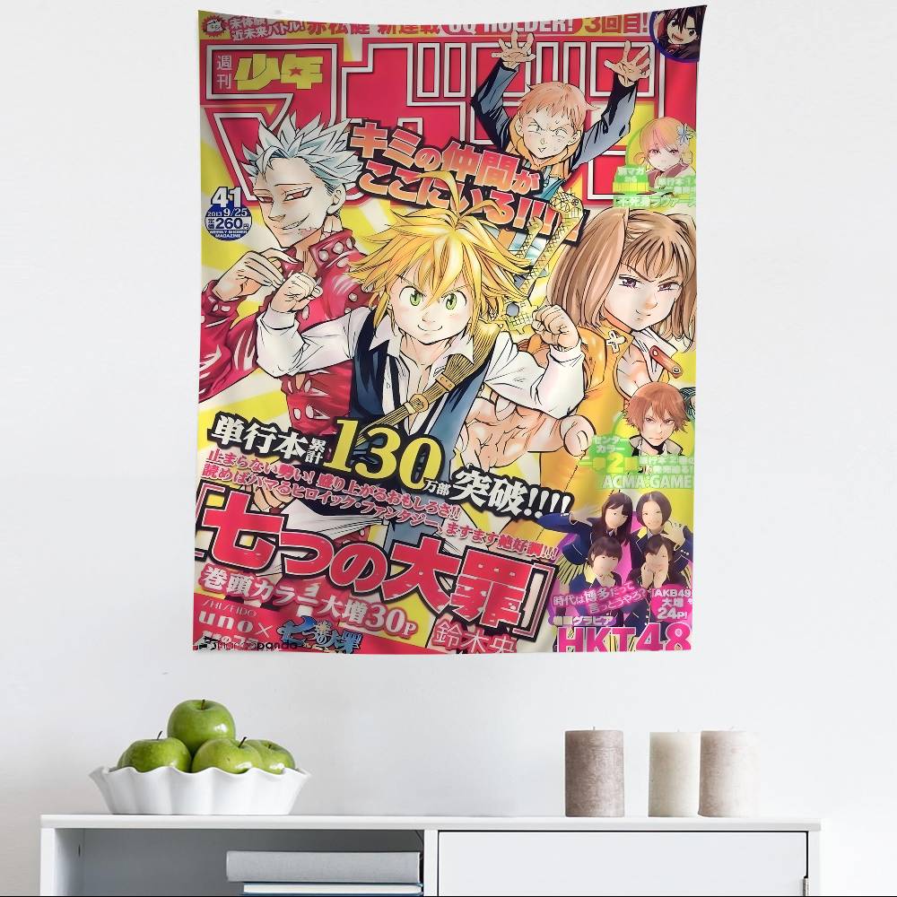 

The Seven Deadly Sins Cartoon Anime Tapestry Art Decor for Fantasy Room Home Rental House Dorm Wall Hanging Sheets 74x94cm(29x37in)