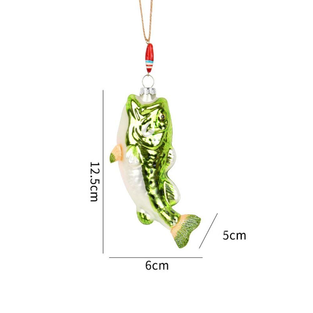 Fishing Series Christmas Tree Decoration Glass Painted Home Scene Decoration Pendants Home