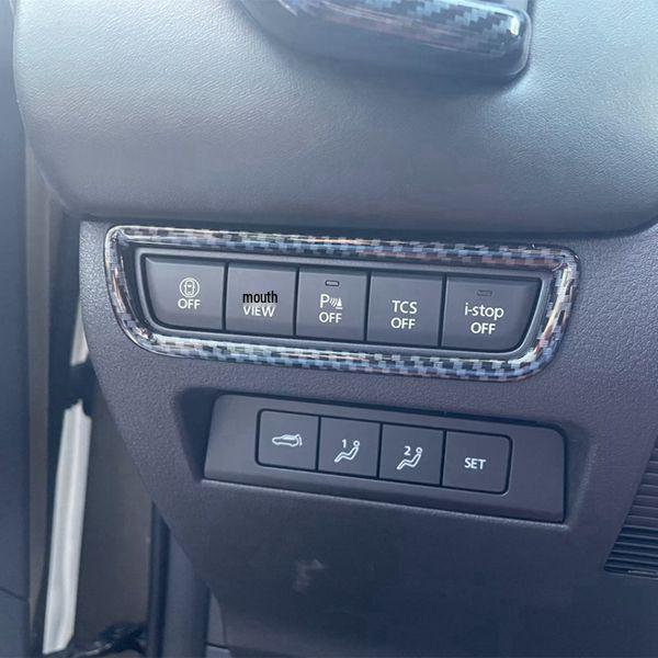 2 pcs Carbon Fiber Grain ABS Headlight Switch Cover for Car Interiors