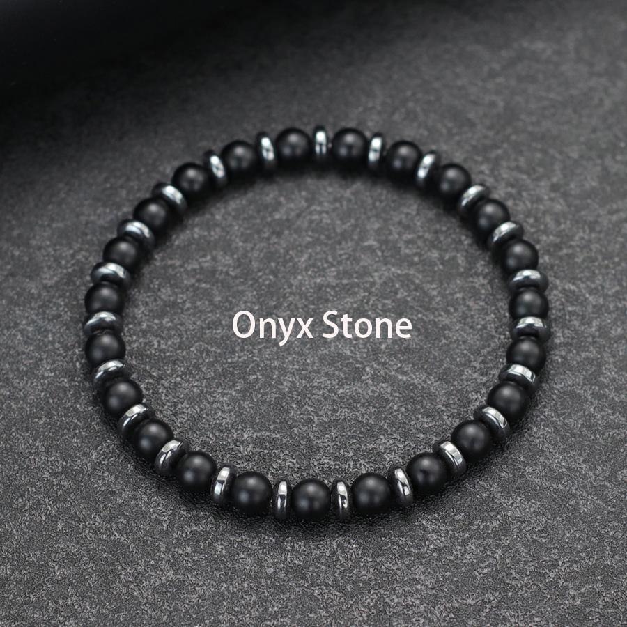 New Handmade Man Stone Bracelet With Birthstone 6mm Tiger Eyes Lava Hematite Healing Braslet Boyfriend Wrist Accessories Joias