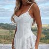 European and American Spring and Summer Sexy Suspender Fashion Temperament Slim Lace A-list Dress