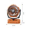 New Outdoor Camping Fan 6000mAh Automatic Oscillating Head Ceiling Fan 3-speed LED Night Light 100-speed Wind Charge Your Phone