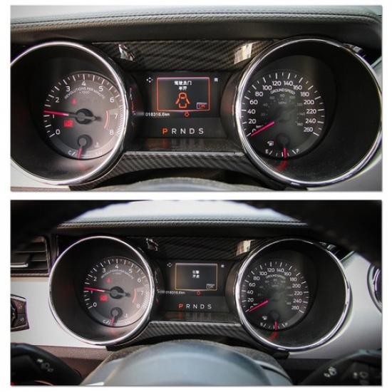 trument Panel Decor Trim Sticker Strip Carbon Fiber For Ford Mustang 2015-18