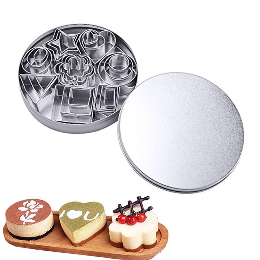 

Stainless Steel Fondant Mould Cake Mold Biscuit Slicer Star Flower Shape Heart Shape Cookies Cutter 24pcs