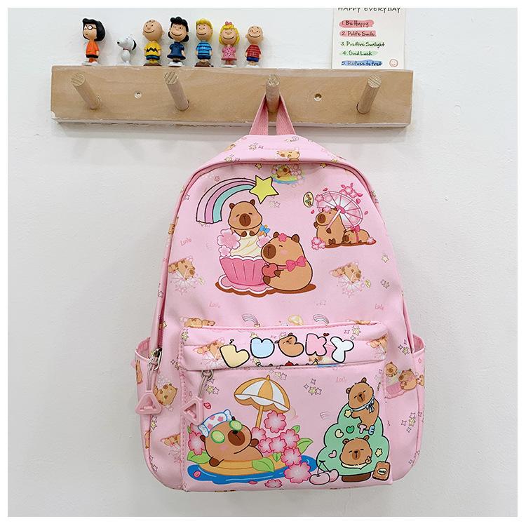 

Школьный рюкзак новый рюкзак капибара милый мультяшный повседневный школьный рюкзак мужской и женский детский школьный рюкзак розовый