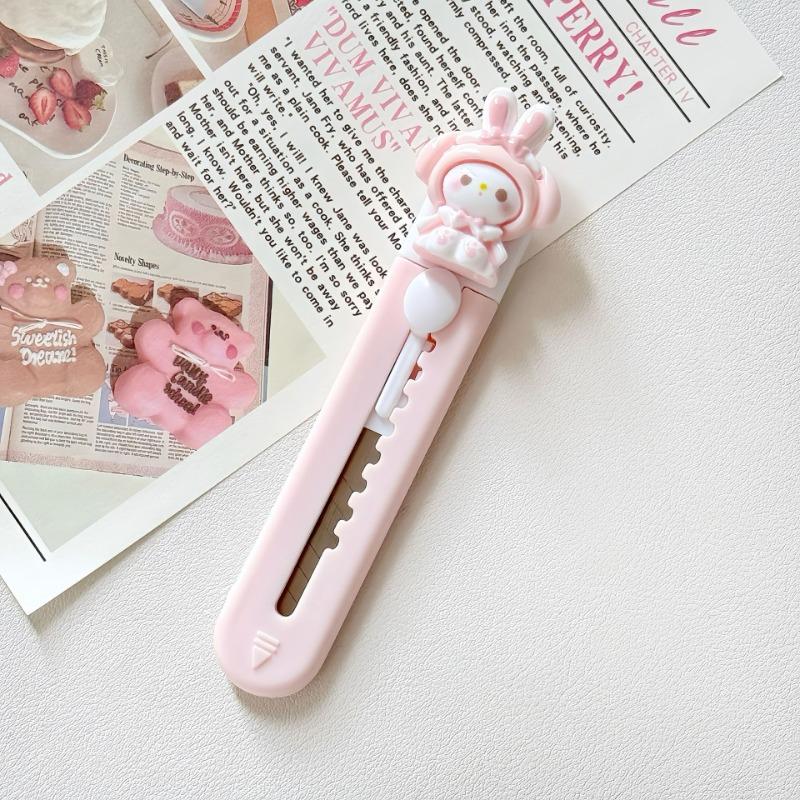 1 Cartoon Bunny Letter Box Opener Practical Knife Express Box Paper Cutter Student Art Stationery Supplies