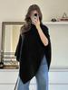 Cross-Border Shawl Neck Warmer Sweater: Irregular Knitted Autumn/Winter Pullover Cape Top