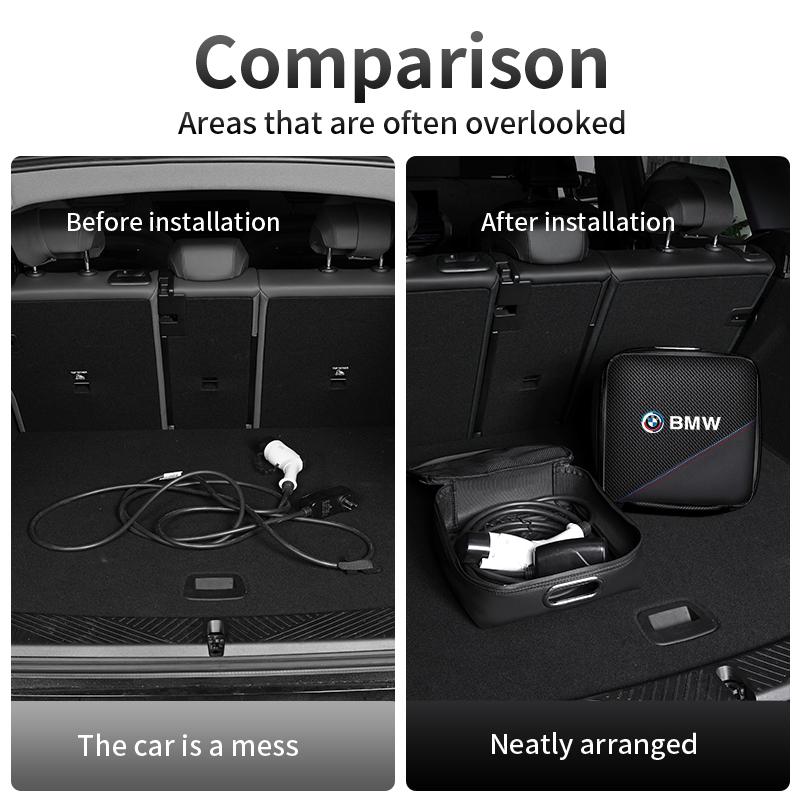 Car Rechargeable Gun Storage Box Leather Organizer Case For BMW i4 F40 F11 E46 E60 E70 G30 Car Storage Bag Accessories keychain JG4