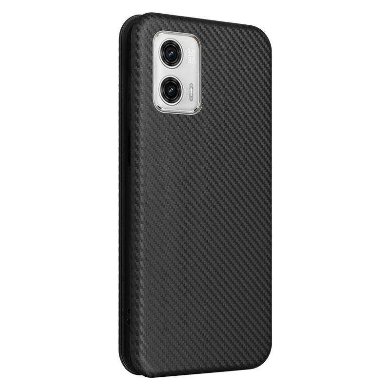 For Motorola Moto G13 4G/G23 4G/G53 5G Phone Case Card Holder Carbon Fiber Texture Leather Stand Cover