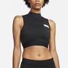 Nike X Sacai Collaborative Logo Color-Block Mock Neck Training Vest Women Tops Black CZ4694-010