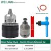 Electric Hammer Drill & Ratchet Wrench with Self-Locking Metal Chuck (0.8-16mm) and Air Impact Conversion Chuck