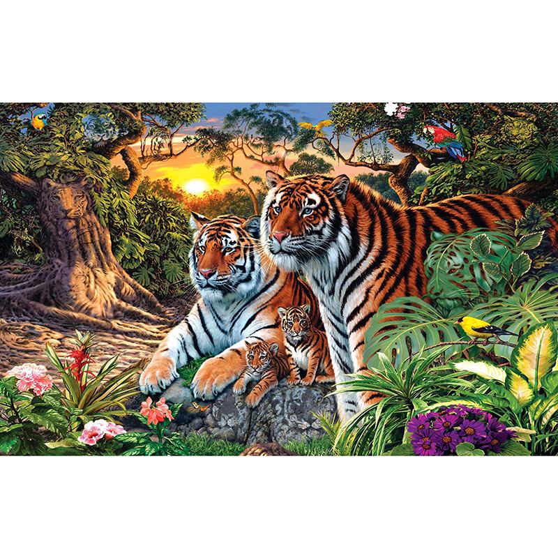 DIY Tiger 5D Diamond Painting Full Square Drill Resin Mosaic Animal Diamond Embroidery Cross Stitch Handmade Wall Art Gift