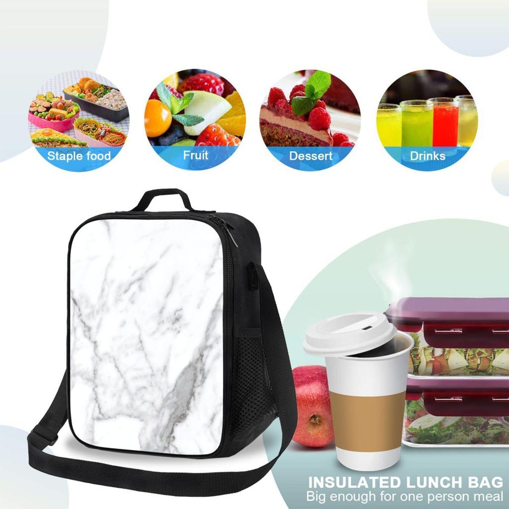 UK British Symbol Lunch Bag with Adjustable Shoulder Strap Reusable Thermal Bento Tote for Work Picnic Beach