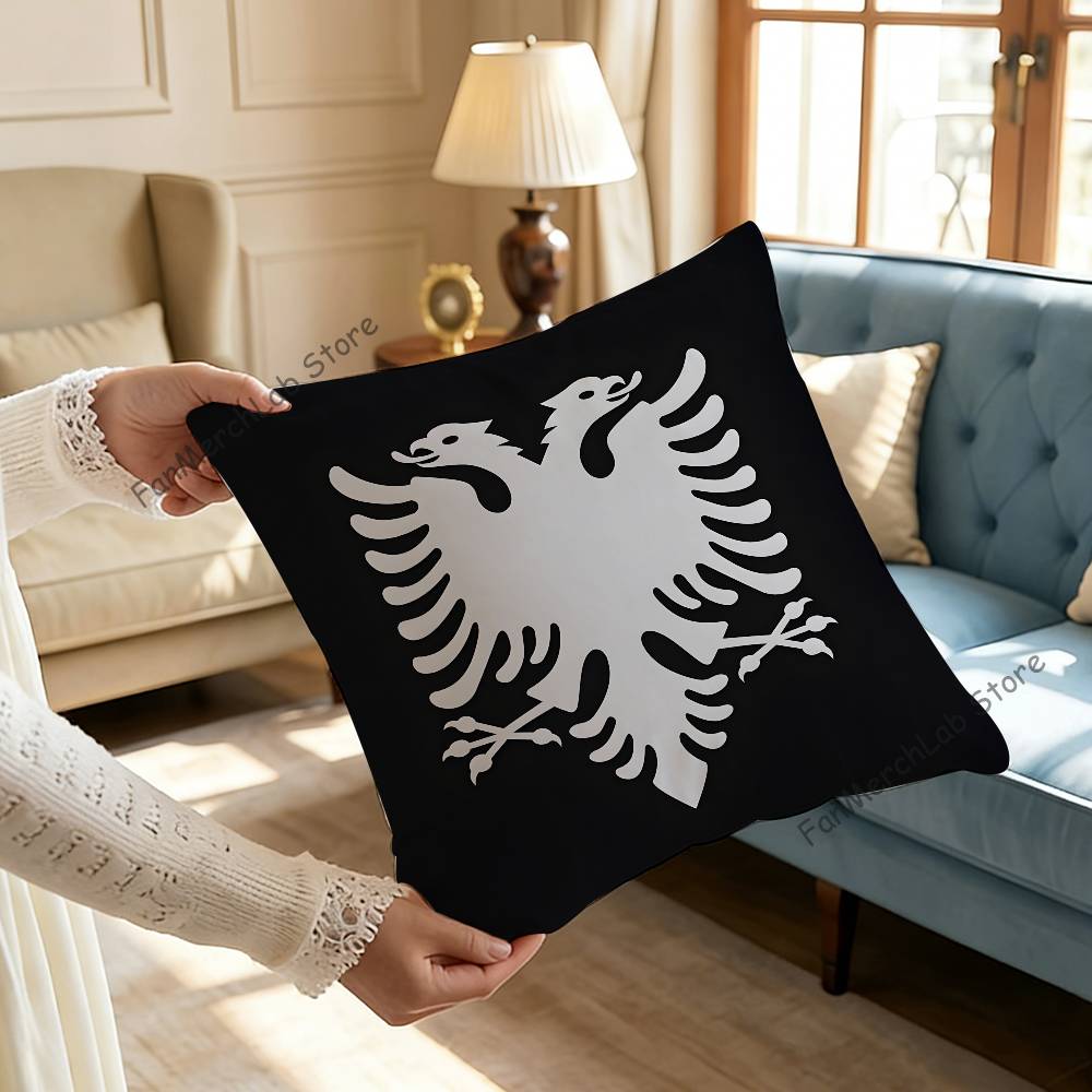 Cuscino con Logo Bandiera Albanese Illirica per Camera da Letto, Auto, Caffetteria, Stanza e Salotto Copricuscino Decorativo per Divano