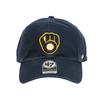 47 Brand Cap Clean Up Low Cap MLB Milwaukee Brewers Navy Unisex Women's B-RGW13GWS-NYH