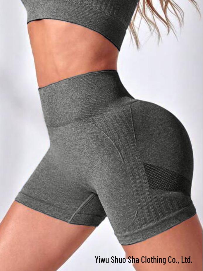 High Waist Bauchkontrolle Yoga Shorts - Elastisch, Schnelltrocknend, Nahtlose Fitnesshose für Europäisches und Amerikanisches Sporttraining