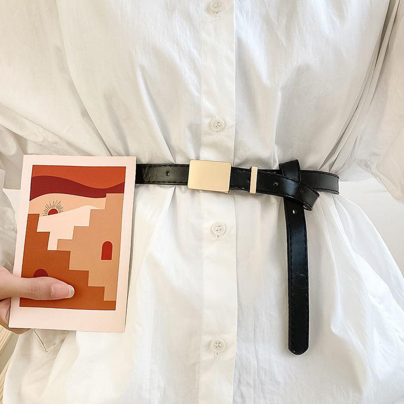 

Waist Womens Contemporary Belt In Elegant Black Perfect For Styles Seasonal Square Button