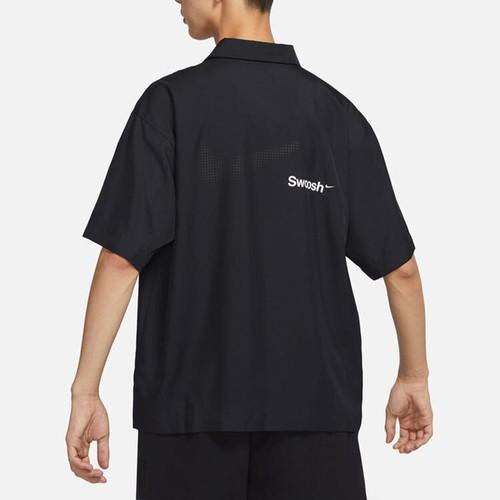 Nike Solid Color Single-Breasted Logo Short Sleeve Shirt
