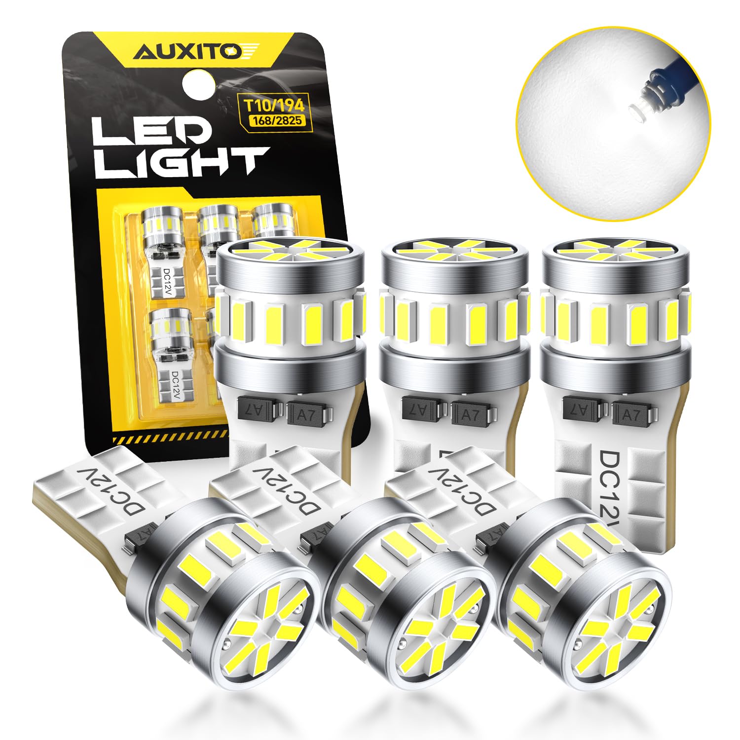 

AUXITO T10 LED 5X Brightness Up White Explosive T10 LED Position Lamp License Plate