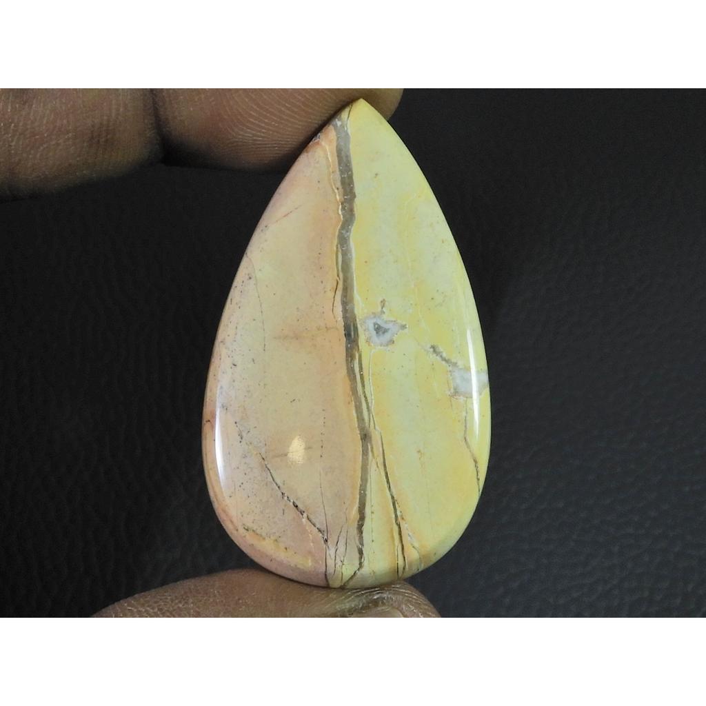 58Cts. Natural Maligano Jasper (27X46X05MM) Pear Cabochon Loose Gemstone B-276