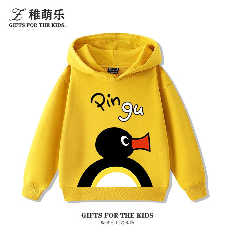 

Класичний мультяшний пінгвін Родина Ретро PINGU Сувенірна толстовка з капюшоном для дівчинки Дитячий осінньо-зимовий милий одяг 110