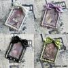 1 Pièce 3 Pouces Volant Kpop Porte-Présentation de Photocard Doux Mode Coréenne Nœud Housse de Protection pour Carte Photo Fournitures Étudiant Cadeau