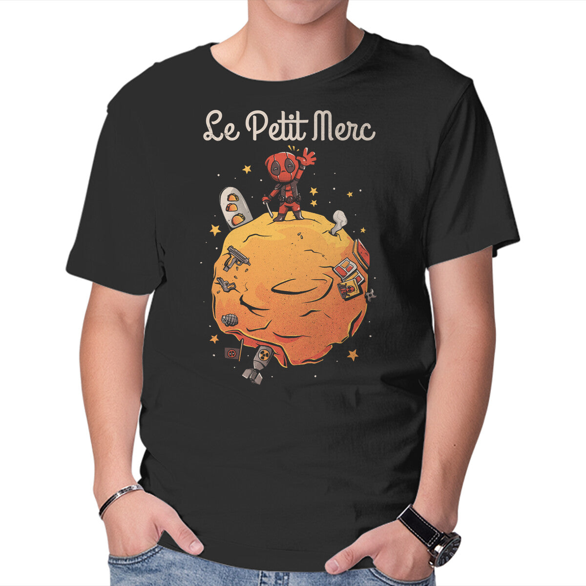 Unisex Crew Neck T-Shirt Le Petit Merc Graphic Short Sleeve Casual Tee XXXL