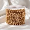 1M 18K Gold Plated Brass Square Link O Shape Chain for Jewelry Making Supplies DIY Bracelet Necklace Material Chain Accessories