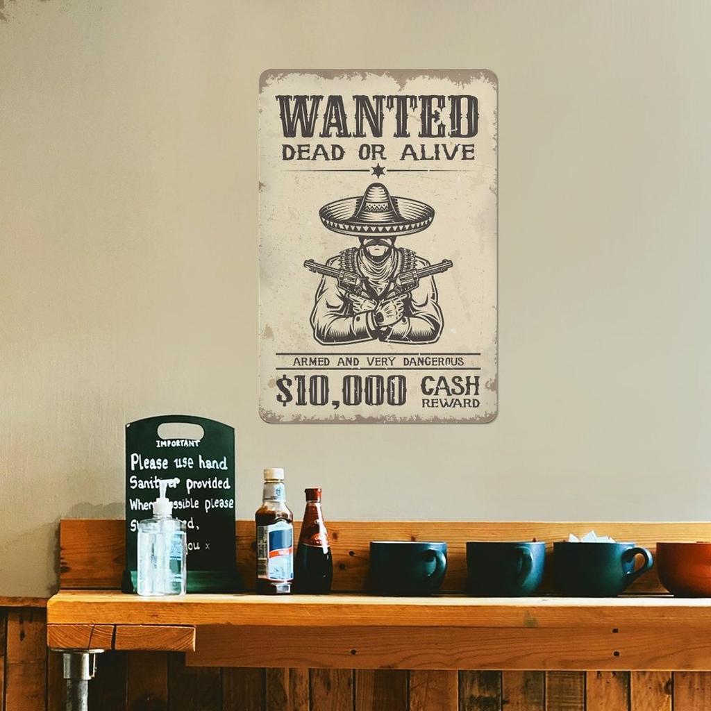 1 Pack Mid-Century Retro Tin Sign with Rough Rusted Style for Classic Indoor Décor, Available In 20x30cm or 30x40cm