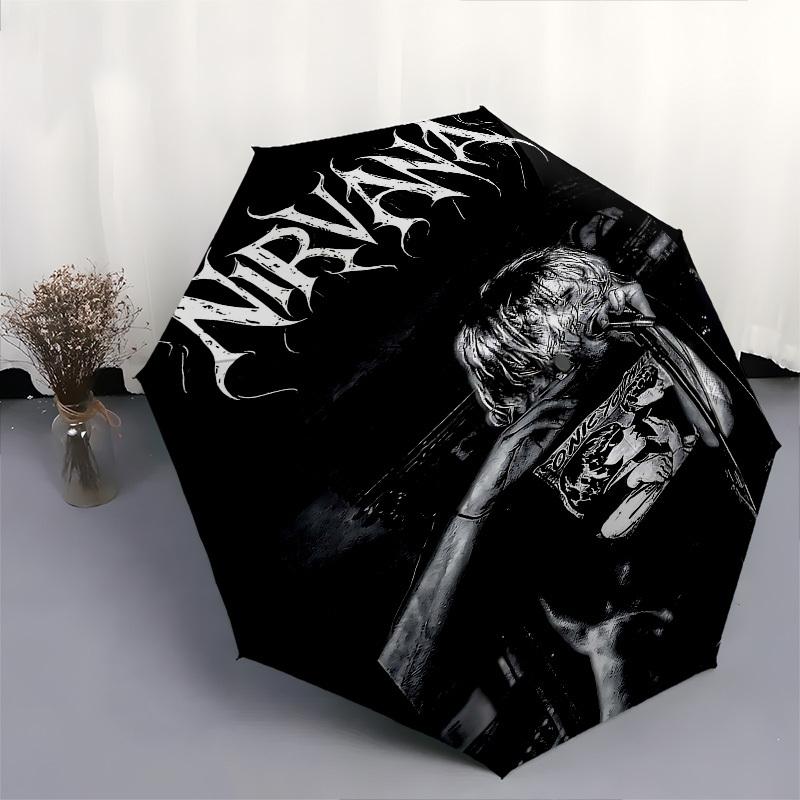 1pc KISS NIRVANA Automatic Open/Close Umbrella with 8 Rib Windproof Canopy,Compact & Portable Travel Umbrella,10257