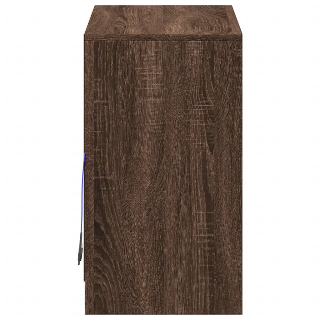 LED Sideboard Brown Oak Effect 72 x 34 x 61 cm Particleboard