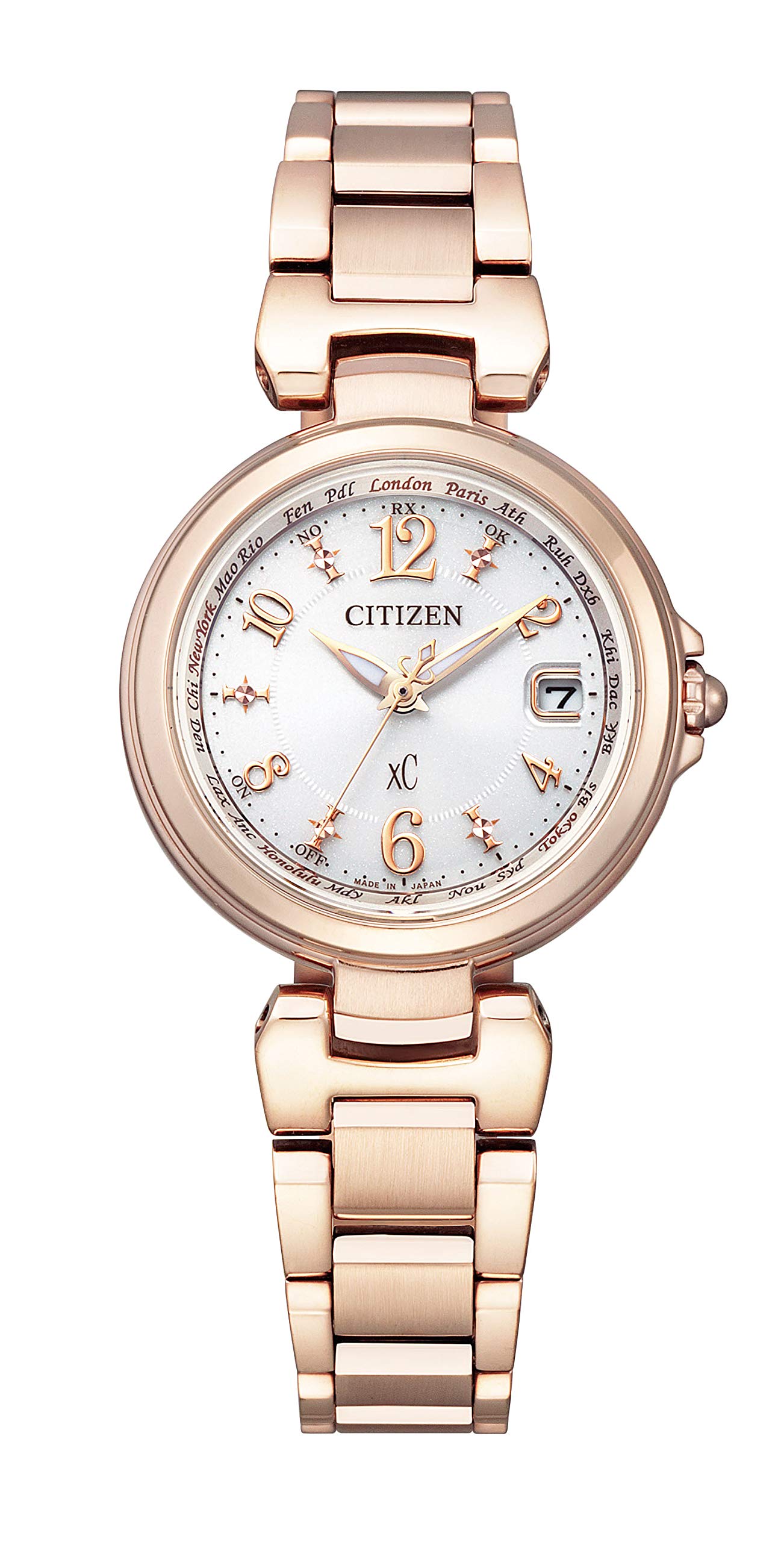 

Радіогодинник Cross Sea Waterproof White Basic Collection Happy Flight Pink [Citizen] Eco-Drive EC1037-51A Жіночі