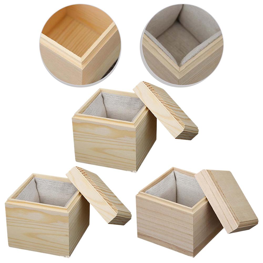 Scatola di Legno Multiuso con Rivestimento Morbido Adatta alla Personalizzazione