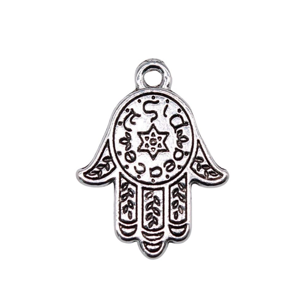 Alloy Hamsa Hand Charms Amulet Pendants For Good Luck Jewelry Making