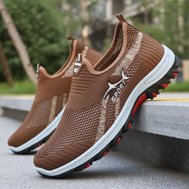 Large Size 4 Fly-woven Men's Shoes Spring Hs Casual Breathable Mesh Sneakers Men's
